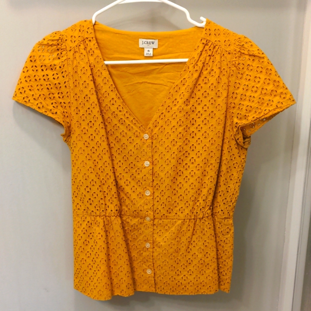 J crew yellow blouse